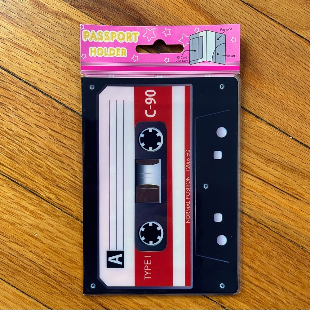 Ultra-thin Cassette Tape Passport Cover - Retro Visa Holder